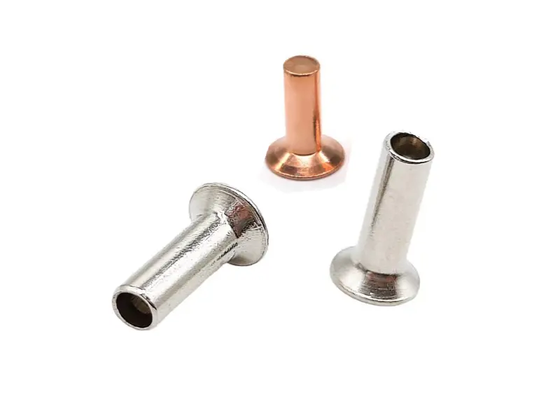 Rebites meio tubulares de cabeça escareada