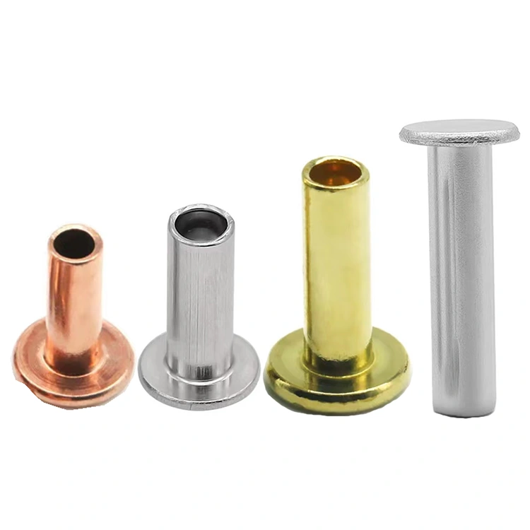 Rebites meio ocos de cabeça chata