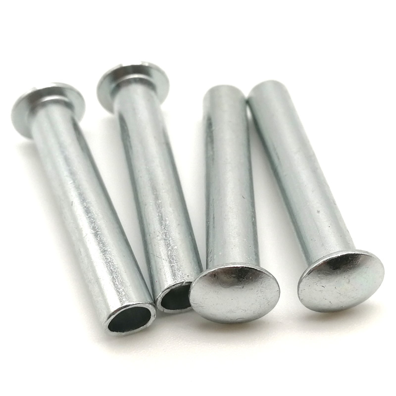 Rebites meio ocos com cabeça de treliça